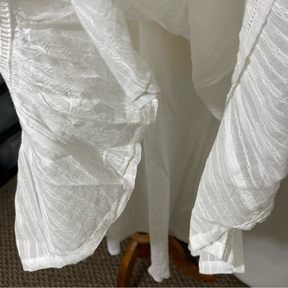 Joie Smocked Crochet Trim Tiered MIDI Dress - Picture 10 of 13